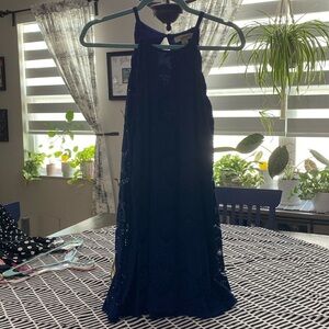 Francesca’s Small Blue High Neck Shift Dress